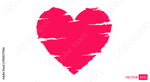 Pink heart symbol with cracks.
