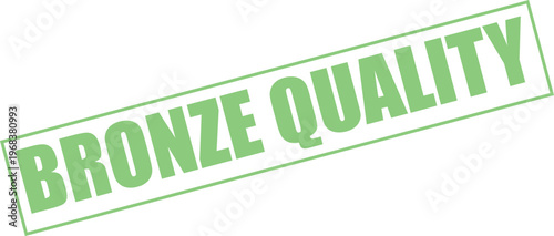 Green bronze quality award badge ribbon sticker design element for recognition and achievement isolated on transparent background