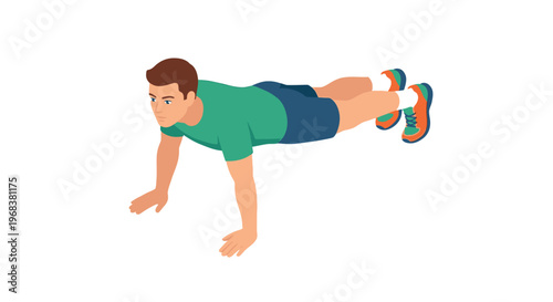 Man performing a superman exercise lying prone with extended limbs