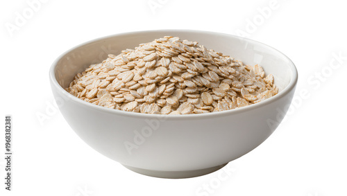 Schilderij op canvas Large ceramic bowl brimming with raw whole oat groats exhibiting natural texture