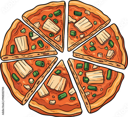 Delicious Sliced Pizza with Toppings Ready to Eat.