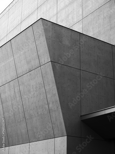 Architecture details Cement wall Concrete panel Geometric form Building exterior Industry