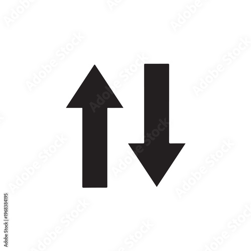 Free Download Pair of black arrows pointing up and down, symbolizing options or movement in minimalist vector style. - GFXLoad