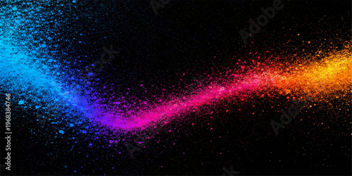 An abstract cosmic background features glowing lines and vibrant colors swirling through a dark nebula to create a stunning illustration of a bright galaxy in the depths of space