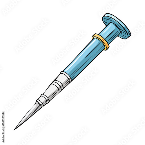 Medical syringe with a fine needle for injections and liquid delivery