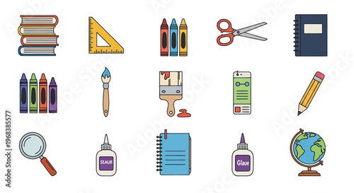 School supplies and education tools.