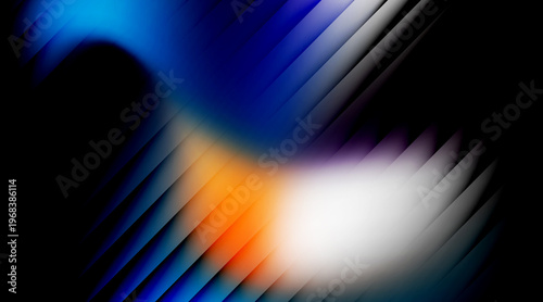 Color abstraction background. Swirling smoke or liquid with light gradient shapes on black background. Beautiful background for your design