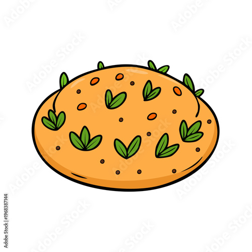 Hand Drawn Cartoon Style Indian Pani Puri Food Illustration