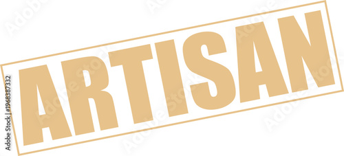 Handcrafted artisan label design with golden beige text for premium handmade products and gourmet food branding