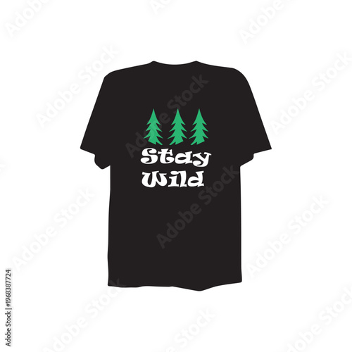 Minimal Pine Tree Forest T-Shirt Design