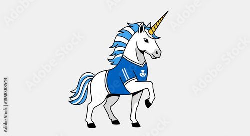 Unicorn Wearing Sports Jersey