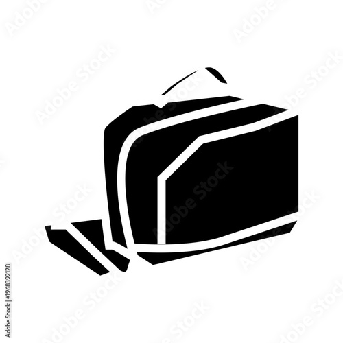 vector illustration of a bag glyph solid black