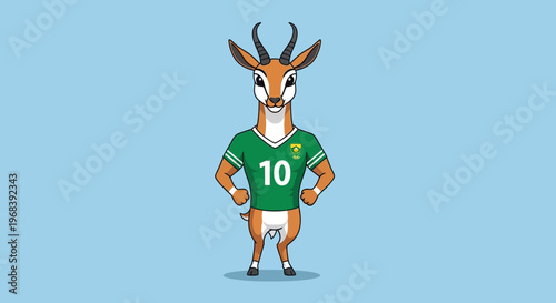 Springbok Rugby Player Mascot with Number 10 Jersey, South Africa National Team Mascot