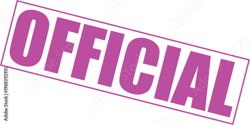 Purple official stamp or seal design template isolated on transparent background for certificates and documents