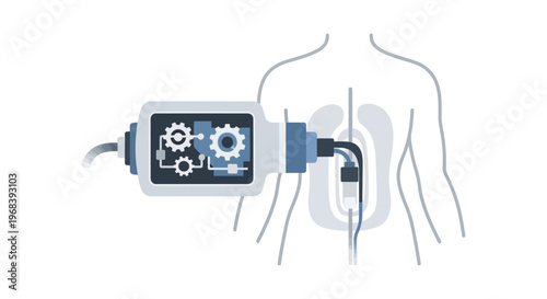 Pacemaker device for heart rhythm control. Vector Icon. EPS Editable