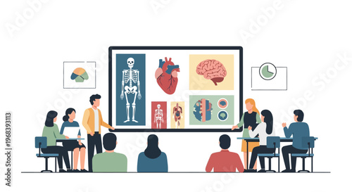 People sitting in classroom listening. Vector Icon. EPS Editable