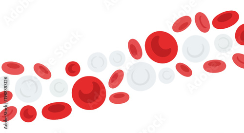 Red Blood Cells in Circulation. Vector Icon. EPS Editable