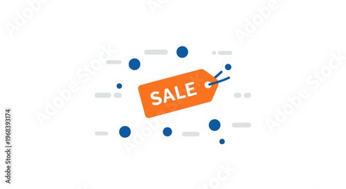 Sale Tag with Blue Dots.