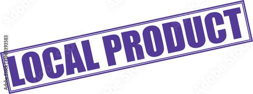 Purple three dimensional local product label sticker design template isolated for branding and marketing use