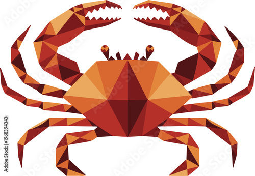Geometric polygon crab illustration