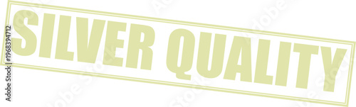 Silver quality award badge ribbon sticker design element for excellence recognition and premium certification isolated