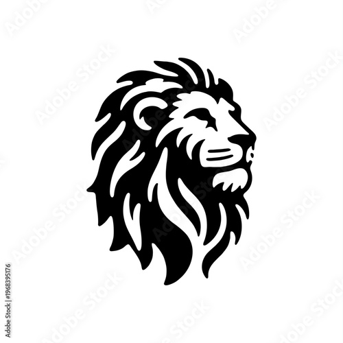 simple stencil vector logo design of lion head