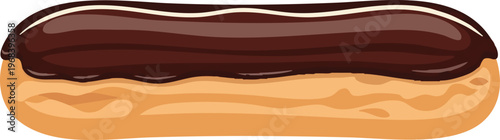 Delicious Chocolate Eclair Pastry with Rich Glaze.