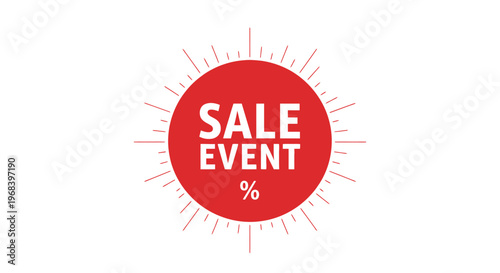 Sale Event Discount Percent Sign.