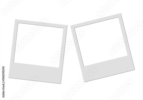 Two Black Polaroid Photo Frames Isolated