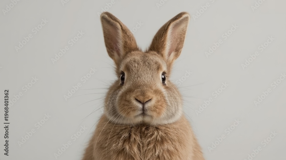 Fototapeta premium Rabbit Face Portrait Minimal Cute Animal Background