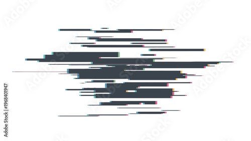 Abstract geometric lines art design with vibrant colors isolated on transparent background