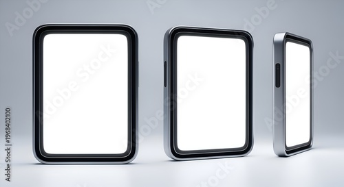 Modern Smartwatch Mockup with Blank Screen, Multiple Angles