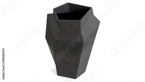 Geometric Stone Vase 3D Rendering 
