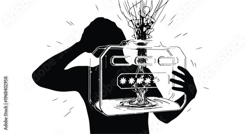 Frustrated person with broken blender