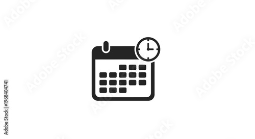 Schilderij op canvas Calendar icon with clock symbol.