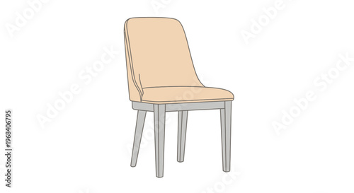 Modern beige upholstered chair design.