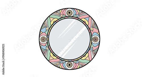 Colorful Round Mirror Frame Design.