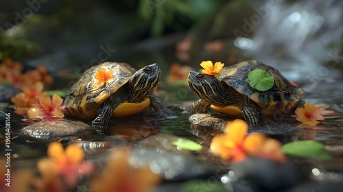Turtle in Natural Surroundings