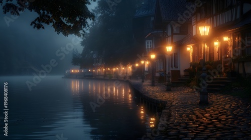 Soft Light Bulb Glow Over Blue Water