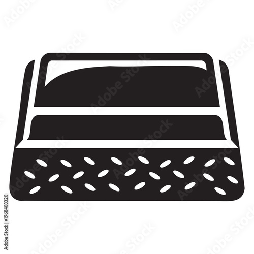 Black and white icon of a piece of cake dessert sweet