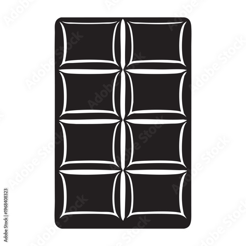 Black and white icon of a segmented chocolate bar candy