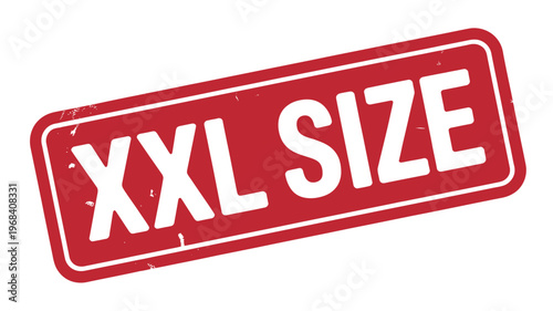 Red XXL size stamp label for clothing and fashion products online  large size indicator