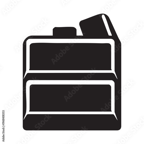 Black and white illustration of a milk carton drink