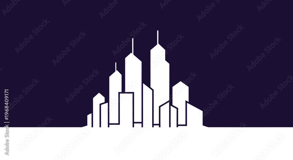 Obraz premium City Skyline Silhouette Urban Landscape.