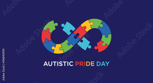Autistic Pride Day puzzle symbol.