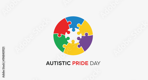 Autistic Pride Day colorful puzzle piece.