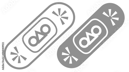 Vector graphic illustration of two rounded cpu processor chips with fans