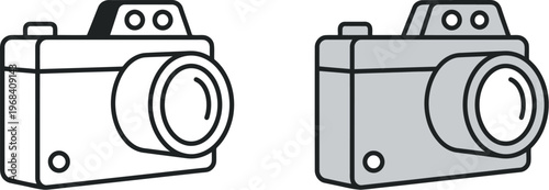 Fotografie Vector illustration of two camera designs side by side