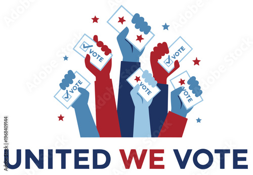 People Holding Ballots Midterm Elections 2026 Voting Concept Vector