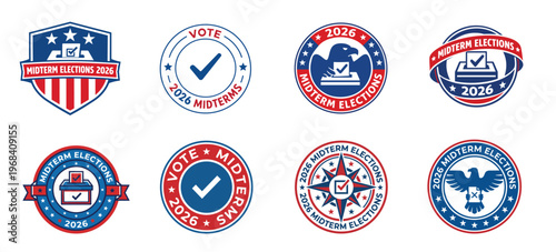 Midterm Elections 2026 Badge and Seal Bundle Vector Set